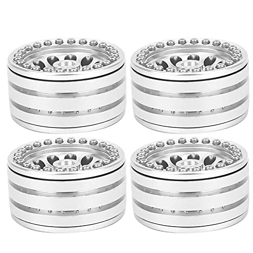 Felge RC Auto Felge Aluminium Kinder für Outdoor RC Racing Jungen (Silber Weiß) von VGEBY