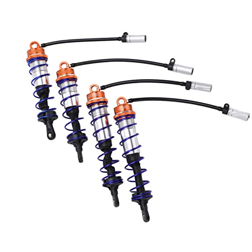 Öl Einstellbarer RC Stoßdämpfer vorne hinten Set, Verbessern Sie die verschleißfeste Leistung Hohe elastische Feder Rostfrei Reduzieren Sie Vibrationen RC Stoßdämpfer Für RC Autoreparatur (ORANGE) von VGEBY