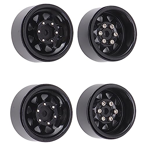 RC Auto Beadlock Räder Beadlock Rad Rillen RC Beadlock Räder, 4pcs Beadlock Räder ATV Beadlock Räder für ultimative RC Fahrerfahrung Reifen & Rad-Set (Schwarz) von VGEBY