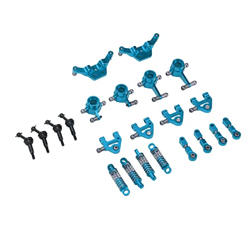 RC-Auto-Upgrade-Teile, Aluminiumlegierung RC-Stoßdämpfer CVD-Antriebswelle Vorne Hinten Lenkbecher RC-Auto Metallmodifikationsteile für WLtoys K969 1/28 RC-Auto (Blue) von VGEBY