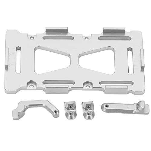 RC Batteriehalterung, Halterung für RC Batterie Montageplatte aus Aluminiumlegierung für Axial SCX24 AXI90081 AXI00001 AXI00002 1/24 RC Car (Silber) von VGEBY