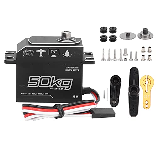 RC Bootsauto Servo, 50kg Wasserdichtes Edelstahlgetriebe High Torque Digital Servo für 1/10 1/8 RC Bootsauto Automodell Spielzeug von VGEBY