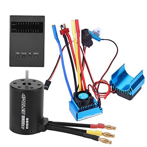 RC-Motor-ESC-Kombination, 3650 3900-kV-Motor + bürstenloser ESC + Kühlkörper + Programmkartensatz Zubehör Kompatibel mit RC-Car(80A) Automodell Spielzeug von VGEBY