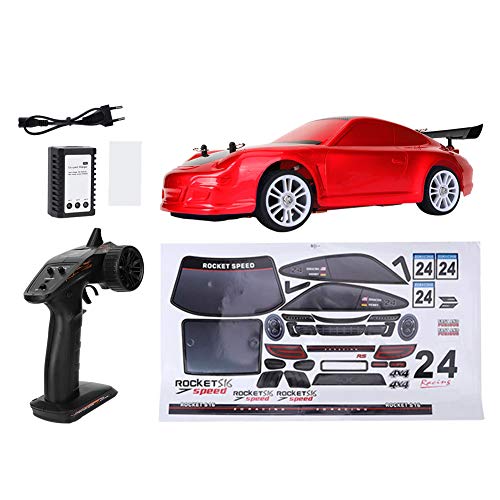 RC Racing Car ， Brushless 1/16 2,4 Gh elektrisches, rutschfestes, ferngesteuertes, ferngesteuertes Rennwagenmodell Spielzeug Spielzeug für Jungen und Mädchen (Spina UE 110-240 V)(rot) von VGEBY