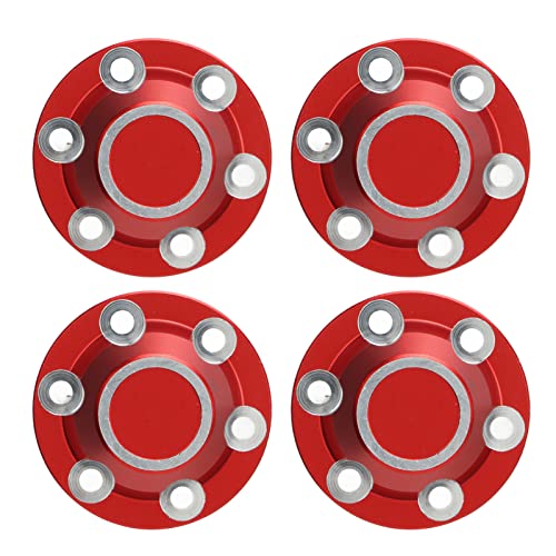 RC Reifen Lock Kappe, 4 Stücke Radnabe Lock Hub für AXIALE 1/6 SCX6 JLU Fernbedienung Auto Upgrade Zubehör(Rot) Modellauto Zubehör Zubehör Für Automobil von VGEBY
