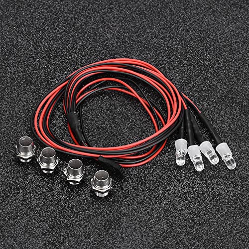 RiToEasysports RC LED Licht, 4PCS 5mm RC Auto LED Beleuchtung Rücklicht Kit LED Licht RC Zubehör mit Geringem Stromverbrauch für Modell Drift Car Fahrzeug (Nr. 5 rotes Licht) von VGEBY