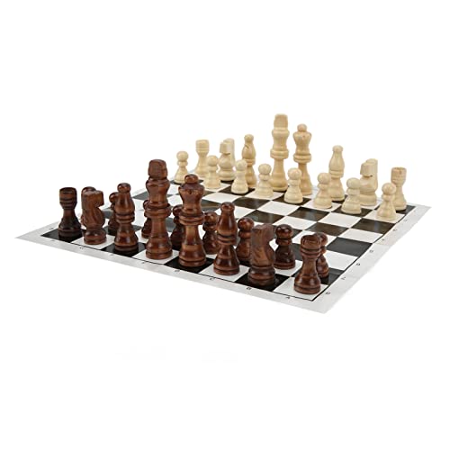 Schachbrett-Set, Faltbares Schachbrett mit 32 Stück Schachfiguren, Tragbare Lustige Brettspiel-Schachsets für Weihnachtsfeiern Schach, Freizeitsport von VGEBY