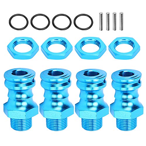 VGEBY 17-mm-Sechskant-Radnabenadapter, Aluminium, Blau, Langlebig, Einfache Installation, Fahrzeugmaßstabszubehör für 1/8 RC Ca-Fahrzeugkarosserien und Maßstabszubehör (Blue) von VGEBY