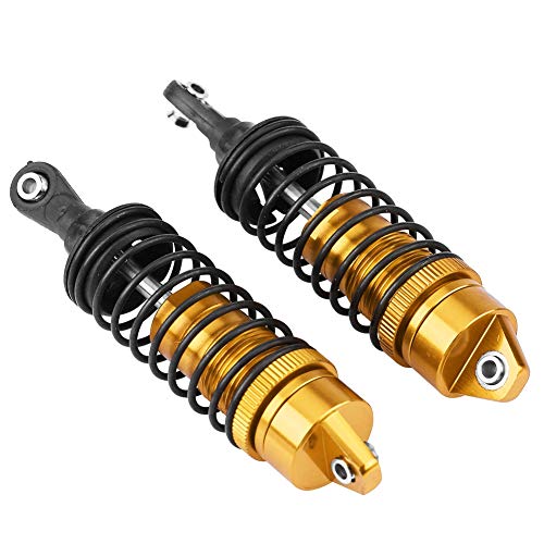 VGEBY 2 Stück RC Auto vorne, 110 mm Aluminiumlegierung RC Auto Stoßdämpfer Federbein Fahrzeugteile App-gesteuert und Fernbedienung für Auto Slash 4x4 1/10 (SLA014Y Gelb) von VGEBY