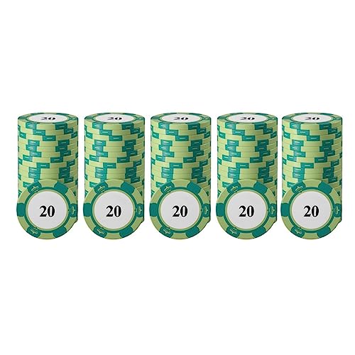 VGEBY 20-teiliges Pokerchip-Set, Pokerchips für Kartenbrettspiele, Texas Holdem, Blackjack-Turniere (20) von VGEBY