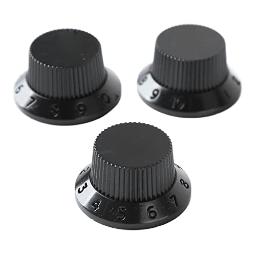 VGEBY 3 Stück Gitarren-Steuerknopf, 1 Volumen 2 Ton Fit Top Kunststoff Set Kit Instrument Zubehör Ersatz (Schwarz) von VGEBY
