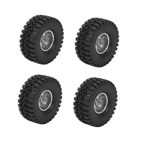 VGEBY 4 Stück 1,9-Zoll-RC-Crawler-Reifen, Gummireifen, Geeignete Reifen für 1/10-Autos, SCX10-Crawler-Autoräder und -Reifen (Silver) von VGEBY