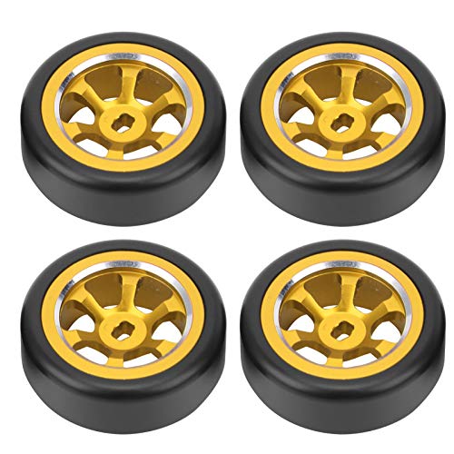 VGEBY 4 Stück RC Drift-Reifen, RC-Felgenreifen Modifikationsteile Passend für Wltoys K969 K989 P929 1/28 RC(Gelb) von VGEBY