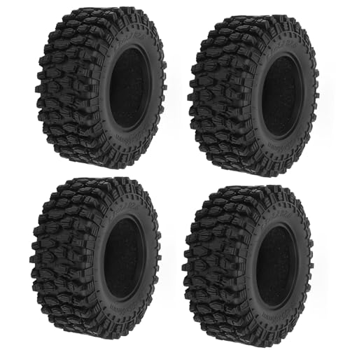 VGEBY 4 Stück RC-Gummireifen, 2,6-Zoll-RC-Crawler-Auto-Gummi-RC-Car-Radreifen für SCX10 1/10 RC-Crawler VGEBY 4 Stück RC-Gummireifen, 2,6-Zoll-RC-Crawler-Auto-Gummi-RC-Car-Radreifen für SCX10 1/10 RC-Crawler von VGEBY