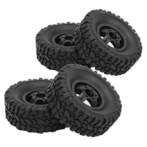 VGEBY 4WD Gummireifen Aluminiumlegierung Radnabe für WPL C14 C24 B14 B24 B16 B36 1/16 RC Car Upgrade Teil (Black) von VGEBY