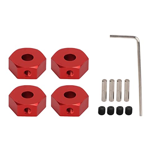 VGEBY 4pcs 1/10 RC Rad Sechskant Nabenmutter, 14mm Aluminium Rad Sechskant Antriebsnabe für AMMRA Big Rock für Typhon für Senton(rot) Modell Autozubehör von VGEBY