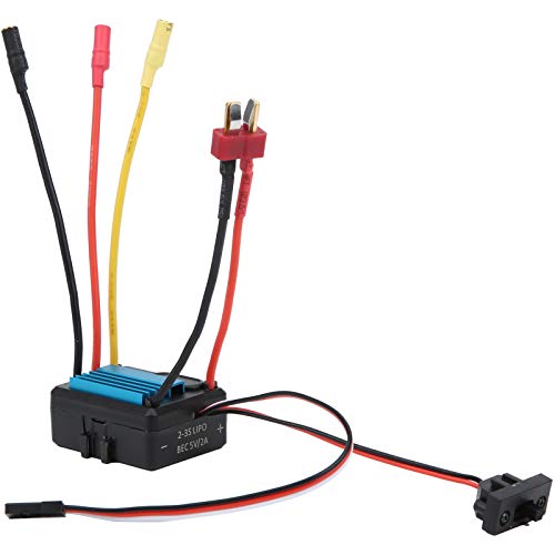 VGEBY Brushless ESC, 35A Kleine Bürstenlose Elektronische Geschwindigkeitsregelung Flugzeughubschrauber Drohnenzubehör für 1/18 1/16 ferngesteuertes Auto(Blau) von VGEBY