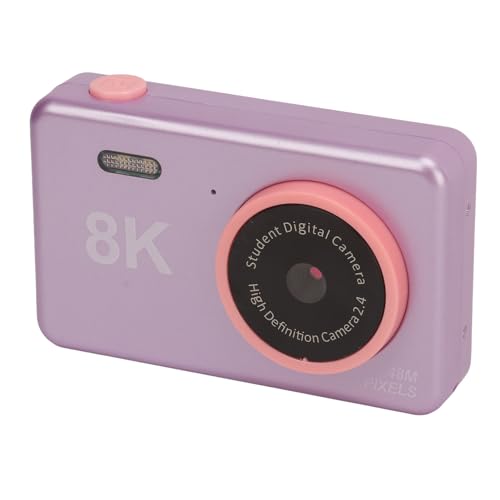 VGEBY Digitalkamera, 48 MP HD Dual Kamera, 2,4 Zoll IPS Bildschirm, Tragbar, Kompakt, Niedliche Selfie Kamera für, Jungen, Mädchen, Weihnachts und Geburtstagsgeschenke (Purple) von VGEBY