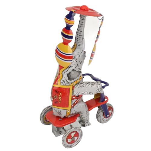 VGEBY Elefant auf Dreirad Blechspielzeug, Aufziehbares Reiten, Nostalgie-Sammlungsspielzeug, Aufziehspielzeug für zu Hause, Sammlung von Neuheiten und Gag-Spielzeug von VGEBY