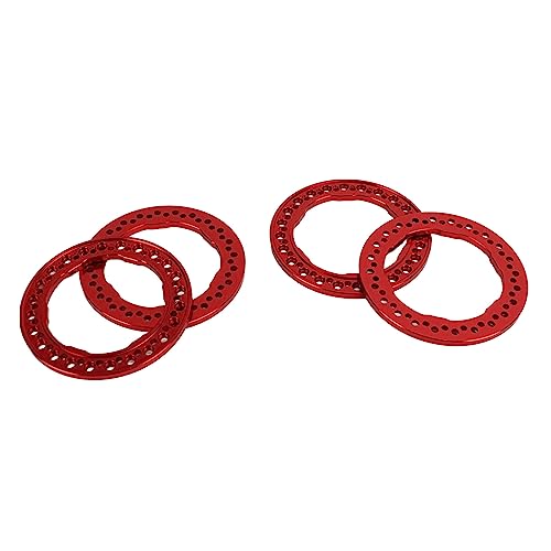 VGEBY Ersatz-Rad-Beadlock-Ring, Aluminiumlegierungs-Rad-Beadlock-Ring, Rad-Beadlock-Ringe für 1/10 RC-Auto-Vakuumierer (Rot) von VGEBY