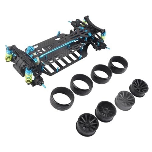 VGEBY Kohlefaser-Chassis, Hochwertiger Rahmen, Antriebswellen aus Stahl, Motorbasis aus Aluminiumlegierung mit 4 StoßDämpfern und Dämpfern für TT01/TT01E 1/10 RC-Automodell, #311, VGEBYC6UBWKZMGN von VGEBY