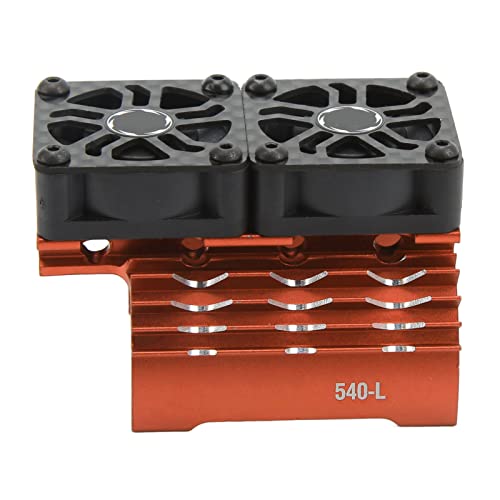 Kühlkörper für RC-Motorlüfter, 36 Mm, 28000 U/min, 8,4 V, Bürstenloser RC-Car-Motorkühlkörper mit Dual-Lüfter-Abdeckung für 540 550 Motor (ORANGE) von VGEBY