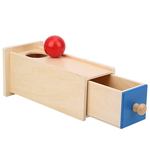 VGEBY Objektpermanenz-Box, Bunte Baby-Imbucare-Box aus Holz, Münz-Ball-Box, Frühes Lernspielzeug für Kinder (Kugelförmige rechteckige Schublade) von VGEBY