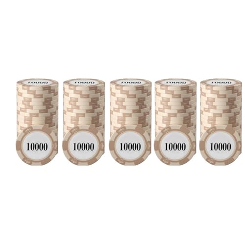 VGEBY Poker-Chip-Set, 20 Stück Große Zahlen Klare Druckspiel-Zählung Chips für Brettspiel (10000) von VGEBY