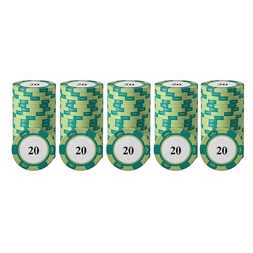 VGEBY Poker-Chip-Set, 20 Stück Große Zahlen Klare Druckspiel-Zählung Chips für Brettspiel (20) von VGEBY