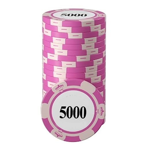 VGEBY Poker-Chip-Set, 20 Stück Große Zahlen Klare Druckspiel-Zählung Chips für Brettspiel (5000) von VGEBY