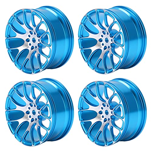 VGEBY RC Beadlock Rad, 4 Stück RC Rad Aluminiumfelgen Beadlock 52 Mm Alufelgen für Auto TT‑01 1/10 RC (Blau) Zubehör für Automodelle von VGEBY
