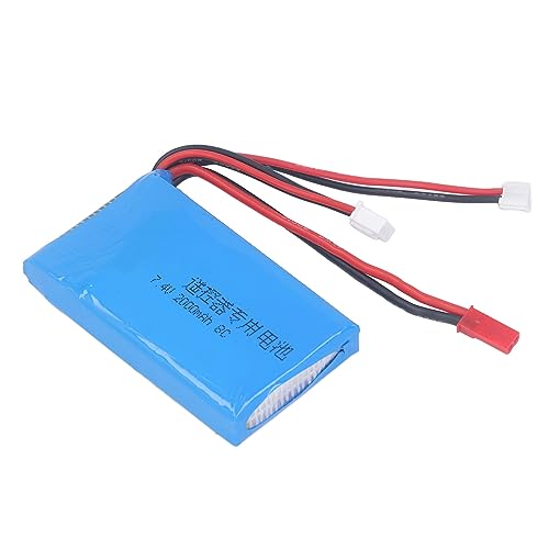 VGEBY RC Boot Lithium Batterie, 2S 7,4V 2000MAH Lipo Batterie Ersatz für Spektrum DX6e DX6 DX8 Sender von VGEBY
