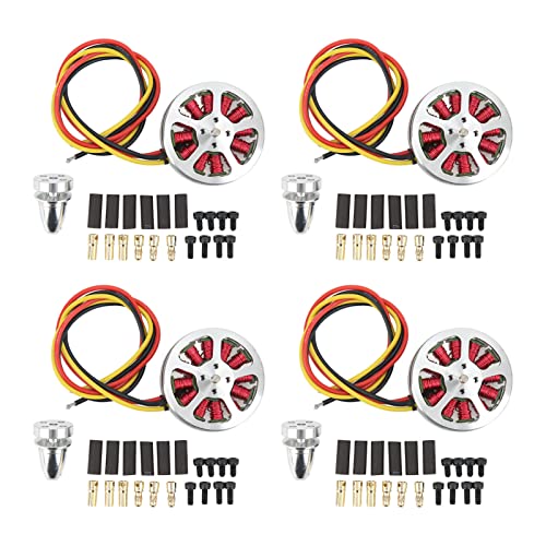 VGEBY RC Brushless Motor, 4Pcs 5010 750KV RC Flugzeug Hubschrauber Roboterarm Multiaxial Multicopter Brushless Motor für Quadcopter Zubehör von VGEBY