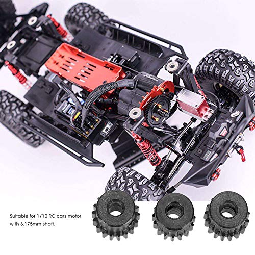 VGEBY RC-Car-Getriebe, 48DP ￠3,175 Mm 13-15T 16-18T 19-21T 21T-23T Stahl-RC-Motorritzelsatz für 1/10-Auto (16T 17T 18T) von VGEBY