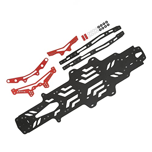 VGEBY RC Drift Racing Chassis, Aluminiumlegierung Kohlefaser Chassisplatte Ersatzkarosserien für Pkw und LKW für MST RMX2.0S RRX2.0S 110 RC Car (Schwarz) von VGEBY