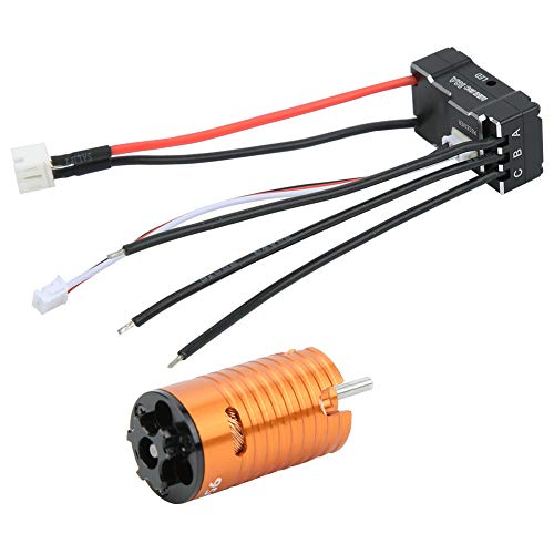 RC Elektromotoren, bürstenloser Motor + 18A Schwarz ESC RC Ersatzzubehör Ersatzteil(Orange 9500KV) Automodell Spielzeug von VGEBY