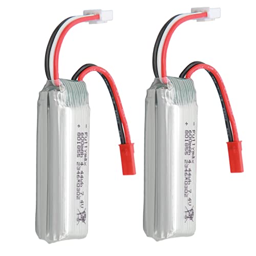 VGEBY RC Flugzeug Lithium Batterie, 2PCS RC Hubschrauber Lithium Batterie 7,4 V 600 MAh für WLtoys XK A280 RC Flugzeuge von VGEBY