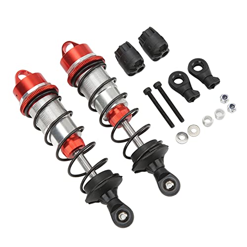 VGEBY RC Frontdämpfer, 2 Stück RC Auto Stoßdämpfer Aluminiumlegierung Ausgleichsantrieb Hohe Elastizität RC Frontstoßdämpfer für ARRMA 1/7 1/8 (Rot) von VGEBY