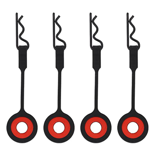 VGEBY RC Karosserie Clips Pins, 4PCS RC Karosserie Clips Pins RC Auto Shell Body Feste Clips Halter Silikon Metall Universal für 1/10 Modellauto(Schwarz) Automodell Spielzeug von VGEBY