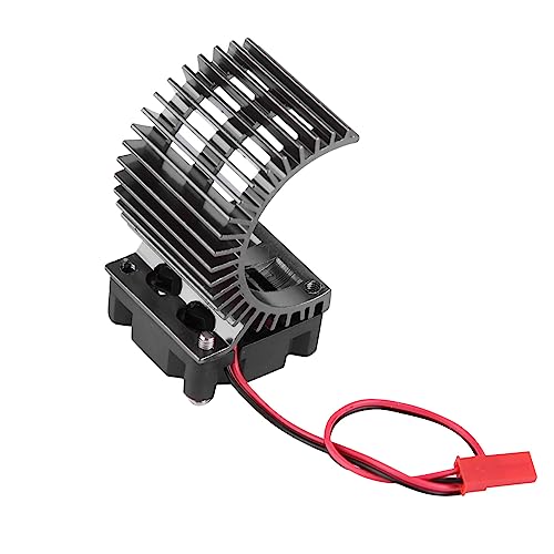 VGEBY RC-Motorkühlkörper, 540-Motorkühlkörper mit Lüfter für AXAIL SCX10 Elektro-RC-Auto Im Maßstab 1:10 (Black) von VGEBY
