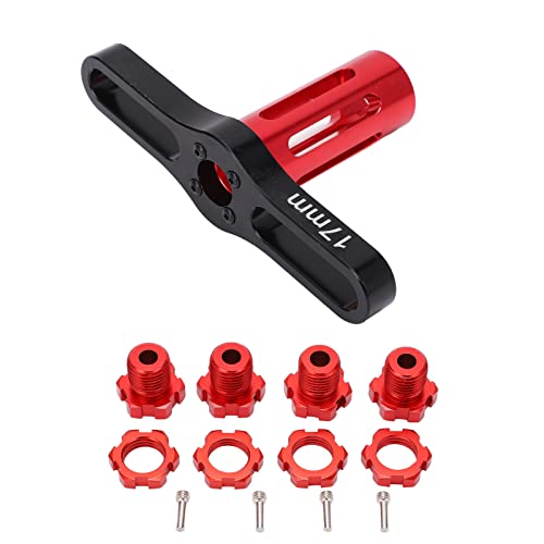 VGEBY RC Nuts Splined Radnaben, 4 Satz 17 mm Sechskantmuttern Verzahnte Radnaben für 5353X E‑REVO Summit 1/10 RC Car(Rot) von VGEBY