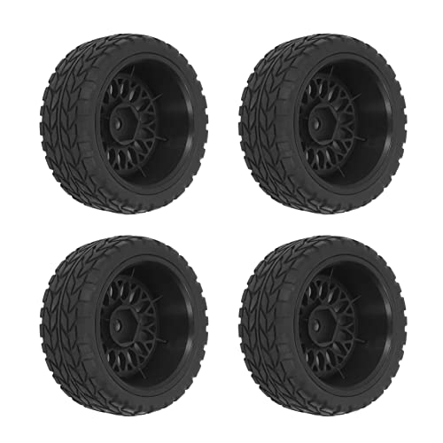 VGEBY RC-Radreifen, 4 Stück, Robust, Langlebig, RC-Gummireifen, Stabile Leistung, Besserer Grip, RC-Autoreifen, Geeignet für 1/10 RC-Rennwagen(Schwarz) Auto Modelle von VGEBY