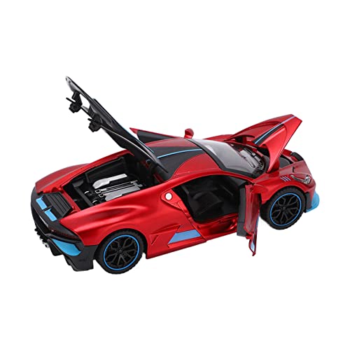 VGEBY Spielzeugauto, Modellautos 1:32 Genaue Legierung Sound Lichtfunktion Fester Anti-Aufprall Cooles Lebensechtes Rückziehauto(Rot) Sportinggoods Automodellmaschine von VGEBY