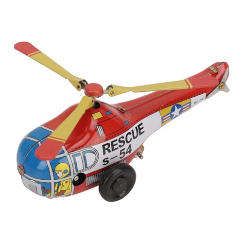 VGEBY Vintage-Spielzeugflugzeug Zum Aufziehen, Metalluhrwerk-Flugzeug, Spielzeughubschrauber Zum Aufziehen für die Dekorationssammlung, Ferngesteuerte und App-gesteuerte Fahrzeuge von VGEBY