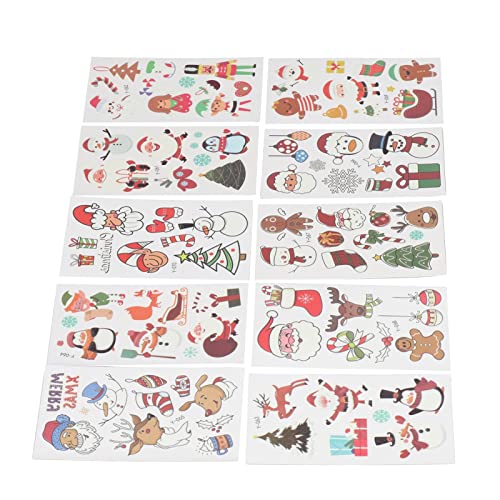VGEBY Weihnachts-Tattoo-Aufkleber, 10 Stück, Leuchtende, wasserdichte, Temporäre Weihnachts-Gesichtsaufkleber, Lustiges Dekorationszubehör Neuartiges Spielzeug VGEBY Weihnachts-Tattoo-Aufkleber, 10 Stück, Leuchtende, wasserdichte, Temporäre Weihnachts-Gesichtsaufkleber, Lustiges Dekorationszubehör Neuartiges Spielzeug von VGEBY