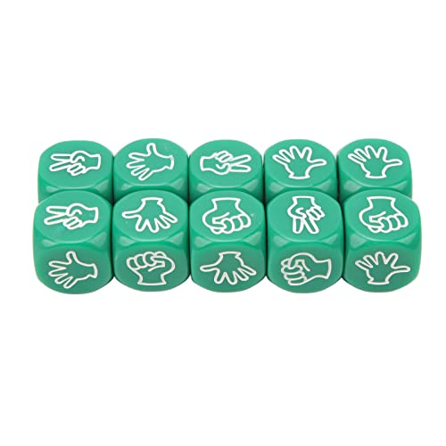VGEBY Würfel-Set, 10 Stück 6-seitiges wasserdichtes Antioxidans-Spielwürfel-Set Shape Ratespiel Würfelbrettspiel für Training (Grün) Schach und Karte, Freie Sport von VGEBY