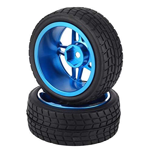 VGEBY1 2pcs 1/10 RC Reifen, Fernsteuerungs LKW Gummireifen Rad Reifen für ZD Racing On-Road Auto(Blau) von VGEBY1