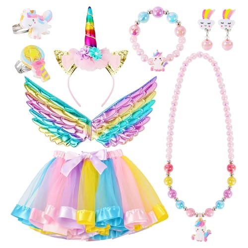 VGMANNTA 9 Stück Einhorn Kostüm Kinder Prinzessin Kostüm Mädchen tütü Kinder Einhorn Tüllrock Mädchen Einhorn Haarreif Kinder kinderschmuck für Unicorn Cosplay Halloween Karneval 3-10 Jahre VGMANNTA 9 Stück Einhorn Kostüm Kinder Prinzessin Kostüm Mädchen tütü Kinder Einhorn Tüllrock Mädchen Einhorn Haarreif Kinder kinderschmuck für Unicorn Cosplay Halloween Karneval 3-10 Jahre von VGMANNTA