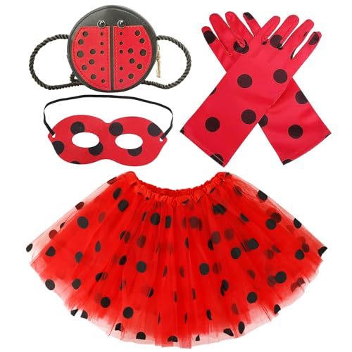 VGMANNTA Ladybug Kostüm Mädchen Zubehör Set Lady Bug Spielzeug Marienkäfer Handschuhe Kinder Prinzessin Kostüm Mädchen Tüllrock Halloween Marienkäfer Geburtstagsparty Zubehör Geschenk für Mädchen VGMANNTA Ladybug Kostüm Mädchen Zubehör Set Lady Bug Spielzeug Marienkäfer Handschuhe Kinder Prinzessin Kostüm Mädchen Tüllrock Halloween Marienkäfer Geburtstagsparty Zubehör Geschenk für Mädchen von VGMANNTA