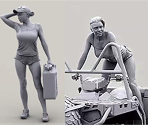 VHGHHVEJ 1/35 Sci-Fi Agent Weiblicher Soldat aus Resin Modellbausatz Unbemaltes und unmontiertes Resin Modell (2 Personen) //l9S2z2 von VHGHHVEJ